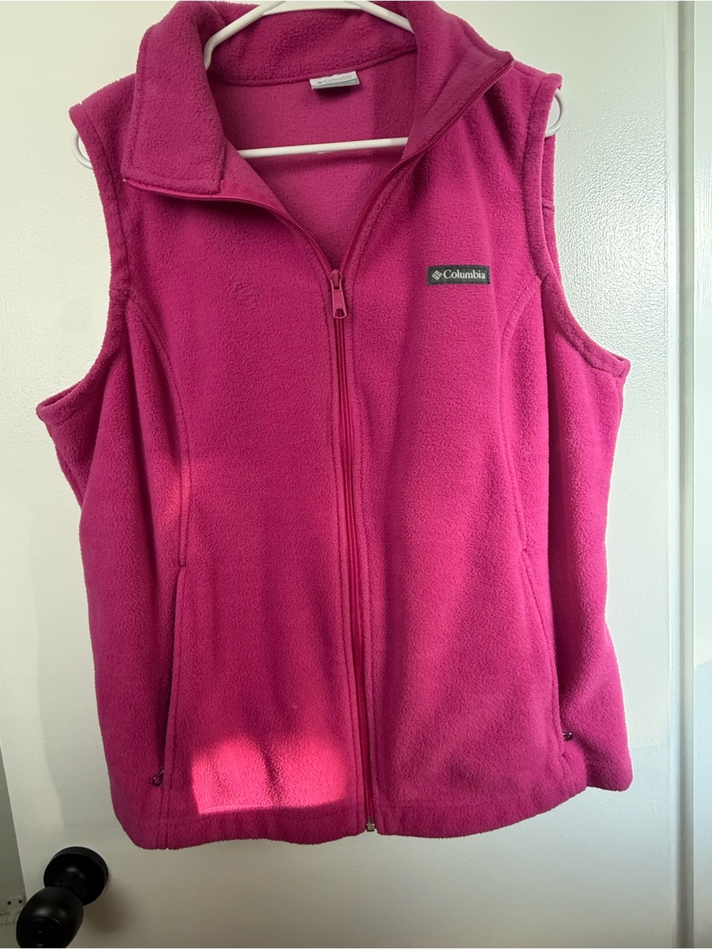 Columbia Girls' Bright Pink Fleece Vest with Full Zip